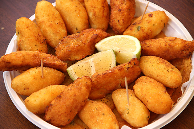 Rascature, fried food with lemons in  Sicily